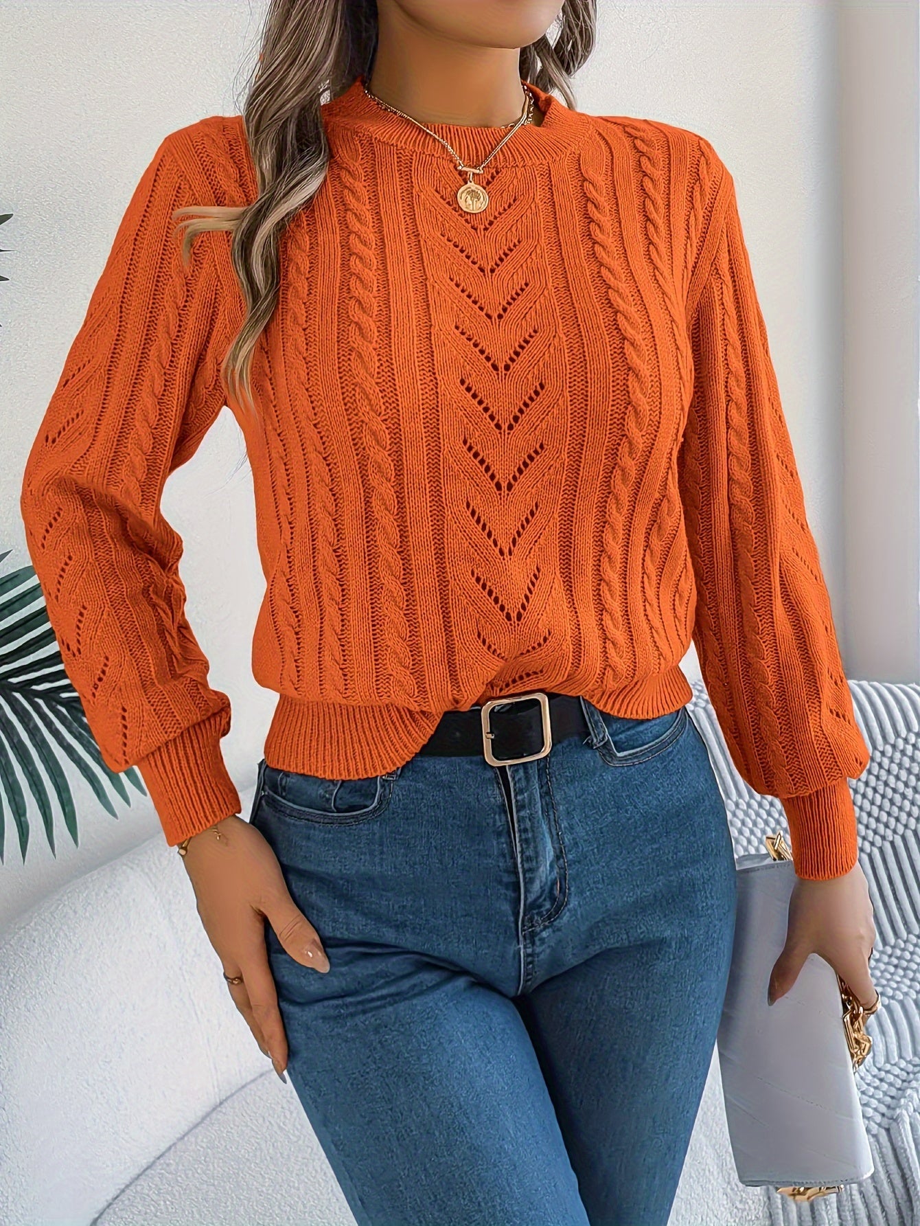 Eleanor Davies | Cable-Knit Textured Sweater