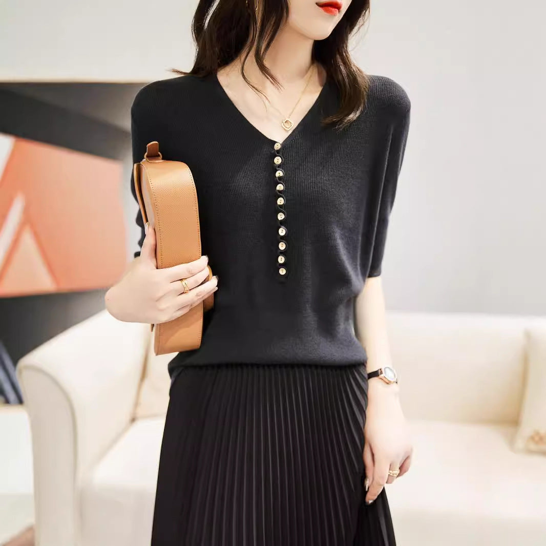 Freya Turner | Button-Detail Knit Top