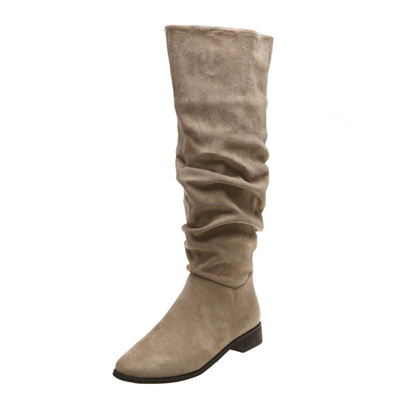 Harriet Wood | Bottes cuissardes plates en daim