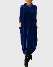 Beatrice Fairfax | Velvet Maxi Dress With Mock Neck