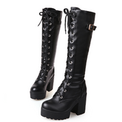 Grace Blanc | Bottes montantes de combat à lacets