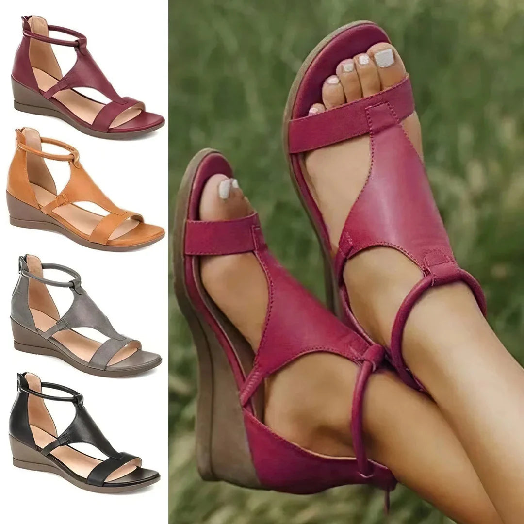 Jessamine Brooks | T-Strap Wedge Sandals