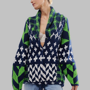 Imogen Sharland | Patchwork Knit Cardigan With Hood