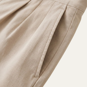 Edmund Collins | Men's Chino Shorts Double Pleat with Leather Belt