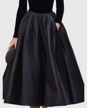 Rosalind Fairweather | Velvet Cocktail Dress With Satin Skirt
