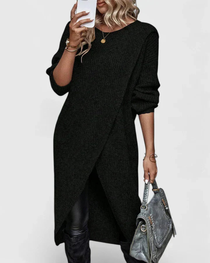 Marigold Thackeray | Ribbed Knit Wrap Jumper Dress