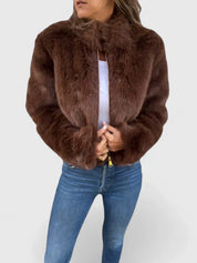 Harriet Cole | Faux Fur Jacket With Stand Collar