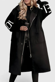 Bethany Colville | Oversized Hooded Coat With Contrast Knit Sleeves