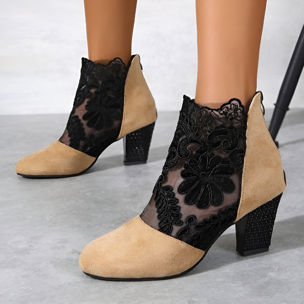 Diora Sinclair | Lace-Detail Heeled Boots