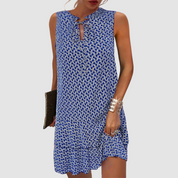 Daisy Hartwell | Elegant Breathable Sleeveless Dress with Tie Neckline