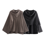 Bridget Larkspur | Textured Oversized Cape Coat