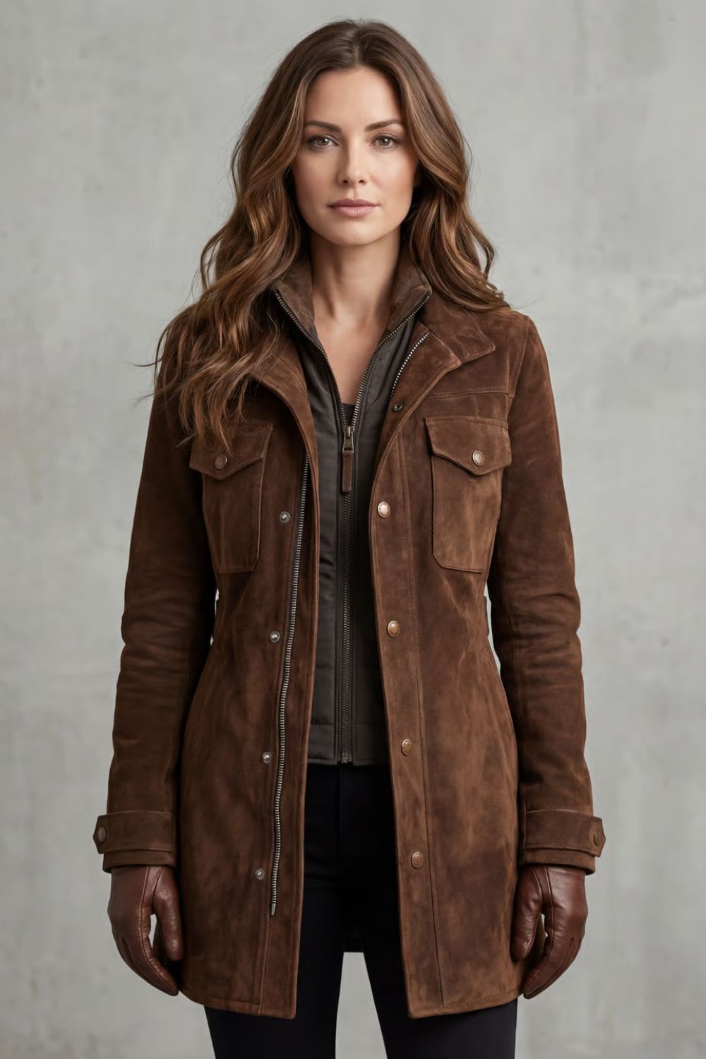 Harriet Drummond | Bellavue Tailored Suede Longline Coat