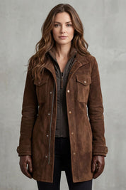 Harriet Drummond | Bellavue Tailored Suede Longline Coat