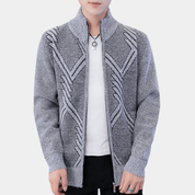 Oliver Hensley | Diamond Knit Zip Sweater