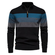 Nathan Broadbent | Pull rayé en maille à col zippé
