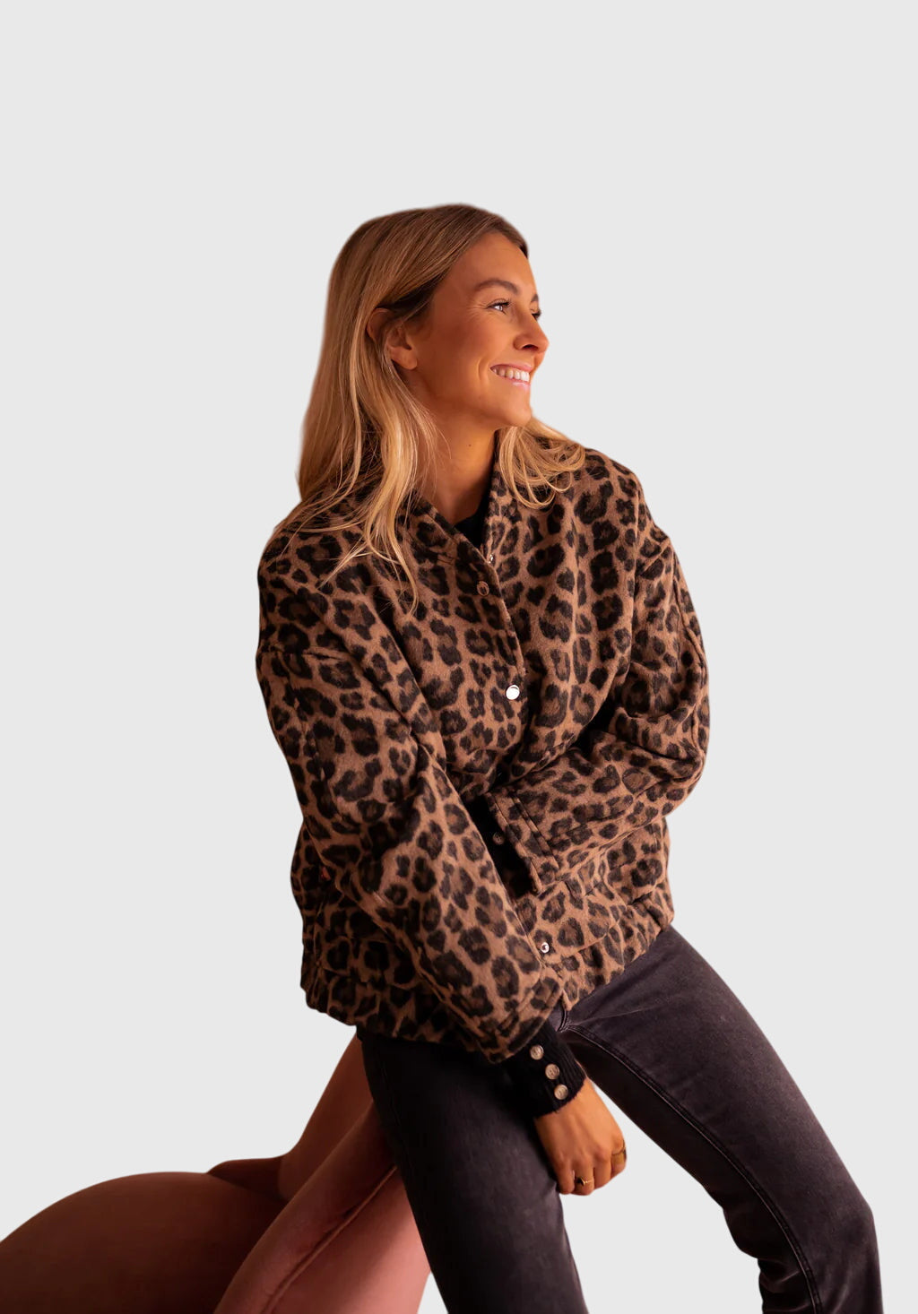 Ottilie Prescott | Leopard Print Jacket With Ribbed Cuffs