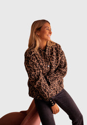 Ottilie Prescott | Leopard Print Jacket With Ribbed Cuffs