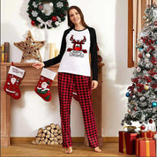 Cocoa Frost | Pyjamas de Noël rouges à carreaux et imprimé rennes pour homme et femme / unisexes