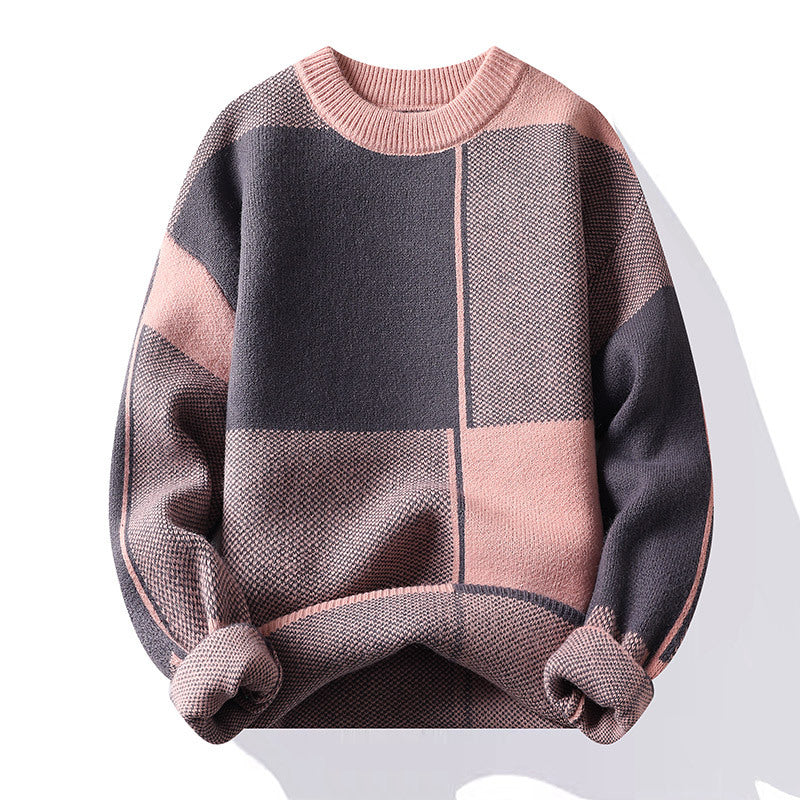Frederick Ainsley | Ribbed Colourblock Crew Neck Sweater For Men