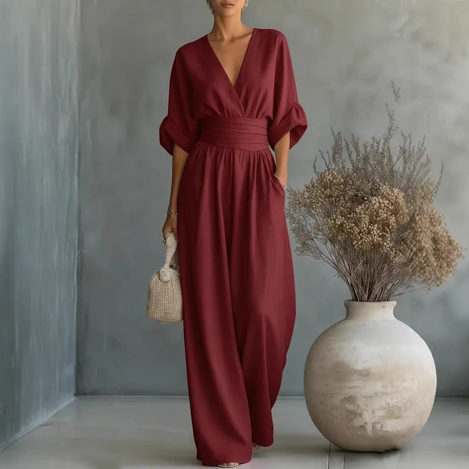 Sophia Merriweather | Wide-Leg Linen Jumpsuit