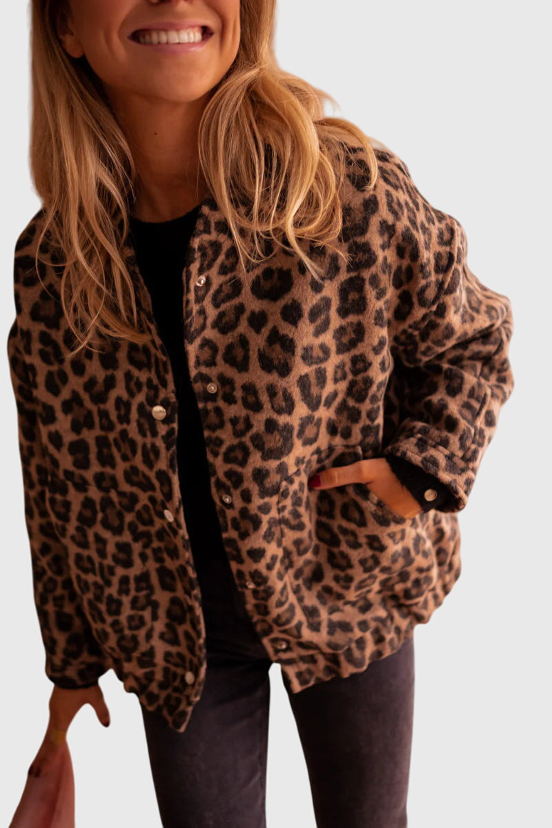 Ottilie Prescott | Leopard Print Jacket With Ribbed Cuffs