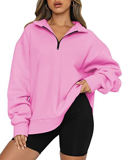 Harriet Fenwick | Oversized Blue Zip-Neck Sweatshirt