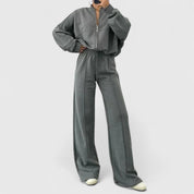 Isla Pennington | Ensemble pull et pantalon côtelés Gris