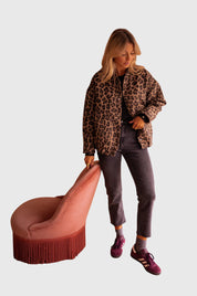Ottilie Prescott | Leopard Print Jacket With Ribbed Cuffs