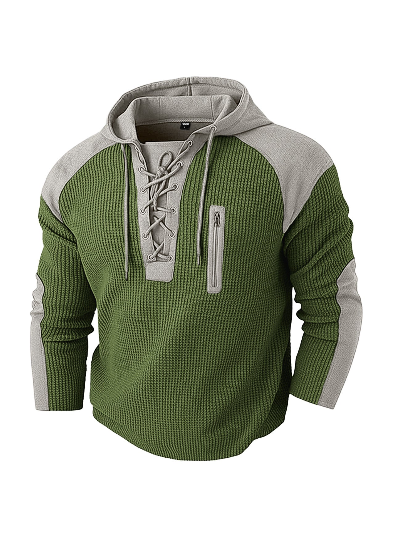 Michael Sinclair | Waffle-Knit Lace-Up Hoodie