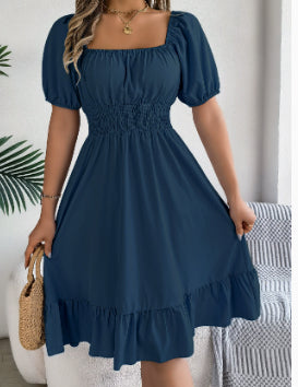 Rosie Wilson | Square Neck Puff Sleeve Midi Dress