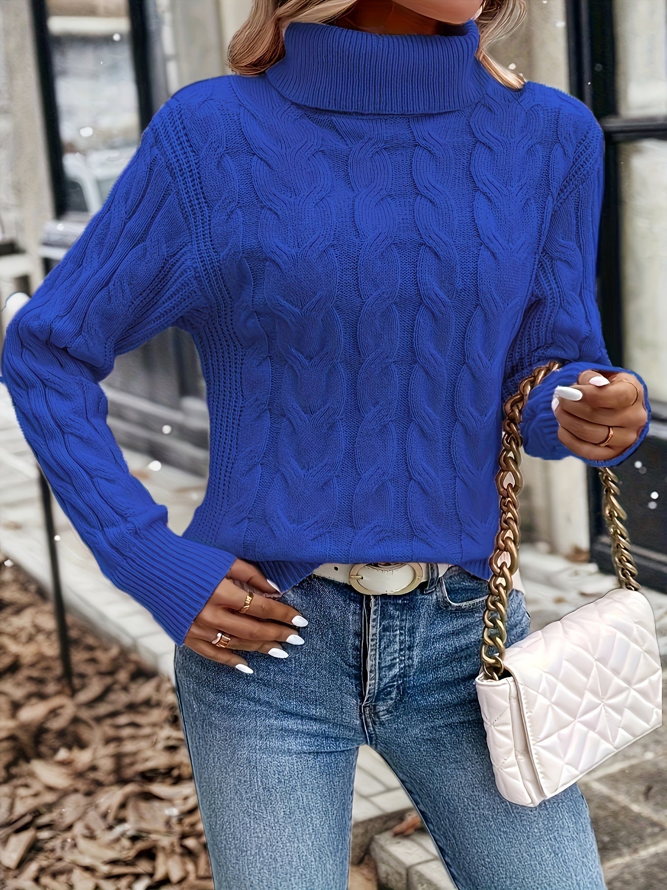 Fenella Sutherland | Cozy Cable-Knit Turtleneck Sweater