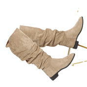Harriet Wood | Bottes cuissardes plates en daim