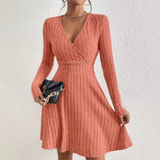 Emma White | Ribbed Knit Wrap Dress