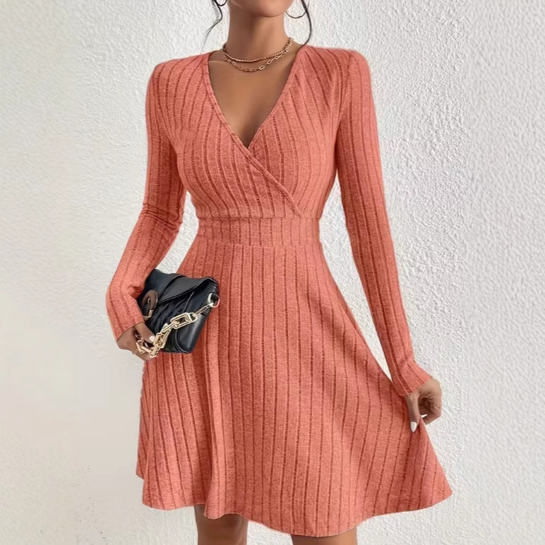 Emma White | Ribbed Knit Wrap Dress