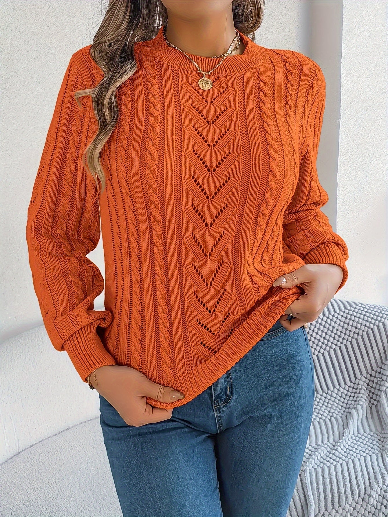 Eleanor Davies | Cable-Knit Textured Sweater