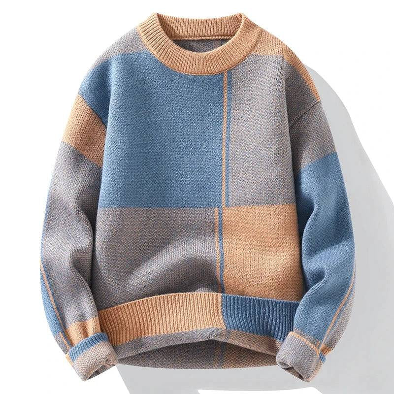 Frederick Ainsley | Ribbed Colourblock Crew Neck Sweater For Men