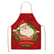 Tablier de Noël rouge imprimé avec bonhomme de neige Snowy Cheer