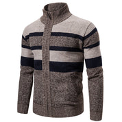 Graham Pearson | Striped Zip-Up Sweater For Men