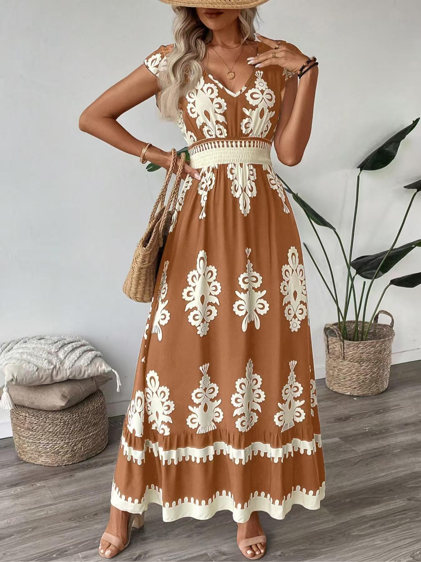 Georgina Turner | Maxi šaty s potlačou a výstrihom do V