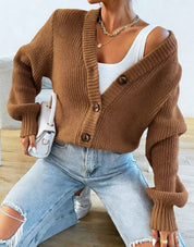 Poppy Edwards | Knitted Button-Front Cardigan
