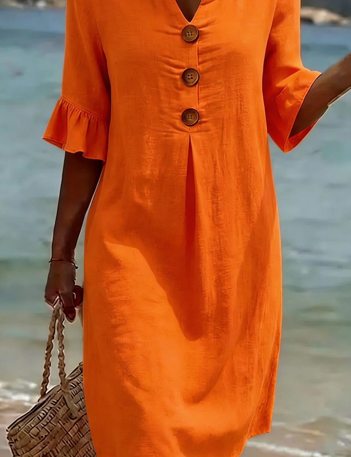 Margot Lefèvre | Cotton Midi Dress with Button Detail