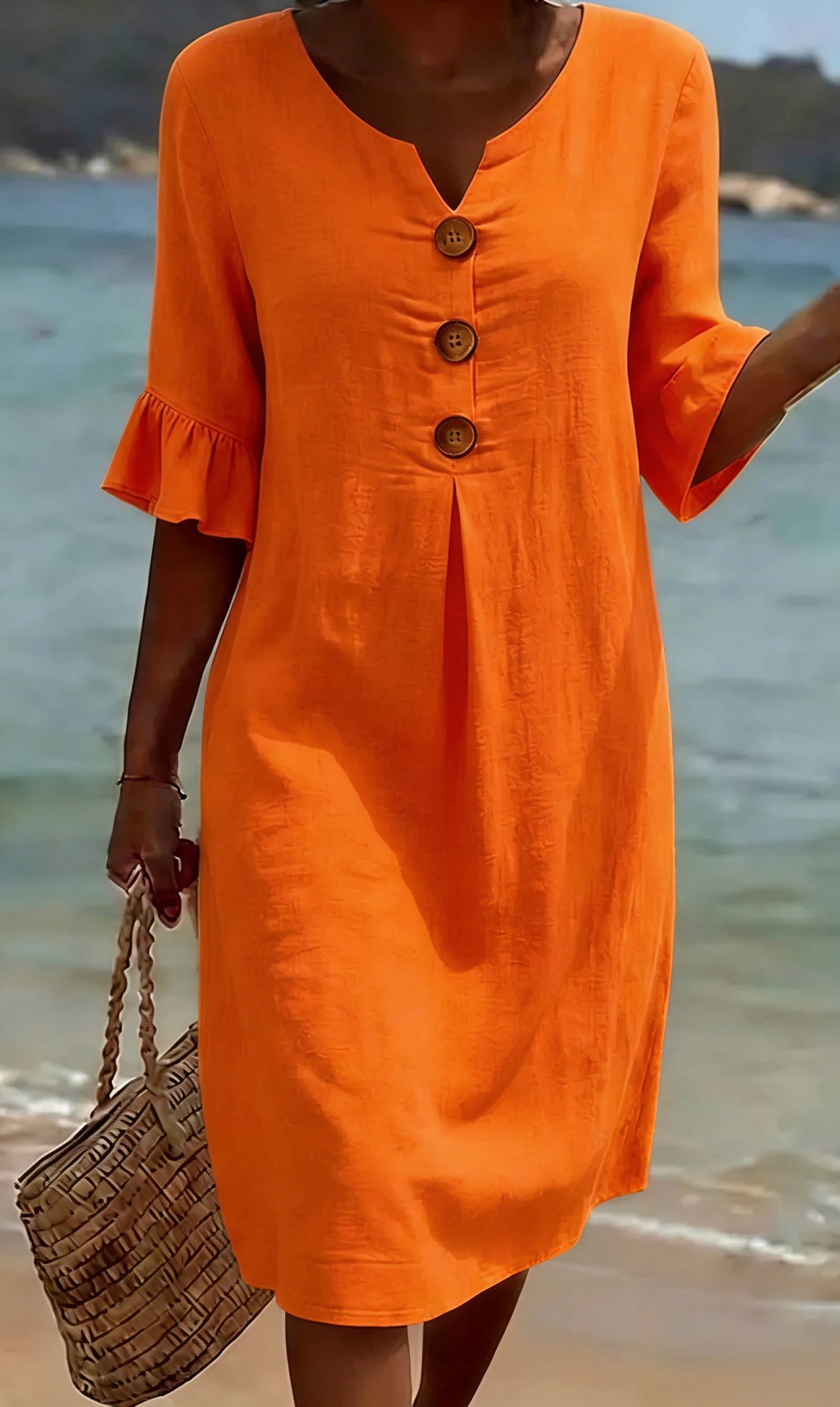 Margot Lefèvre | Cotton Midi Dress with Button Detail