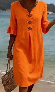 Margot Lefèvre | Cotton Midi Dress with Button Detail