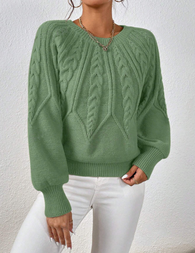 Georgina Hill | Cable Knit Crew Neck Sweater