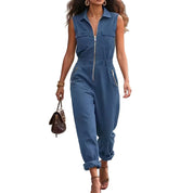 Zara Okonkwo | Utility Zip-Up Jumpsuit in Army Green