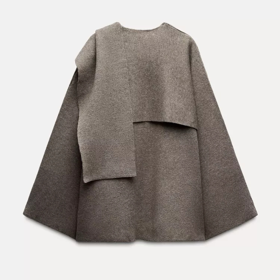 Bridget Larkspur | Textured Oversized Cape Coat