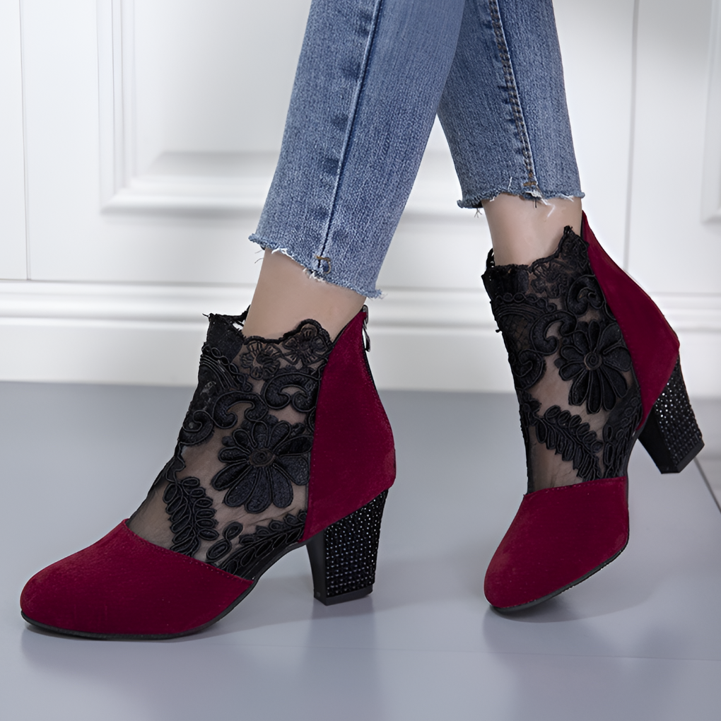 Diora Sinclair | Lace-Detail Heeled Boots