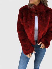 Harriet Cole | Faux Fur Jacket With Stand Collar