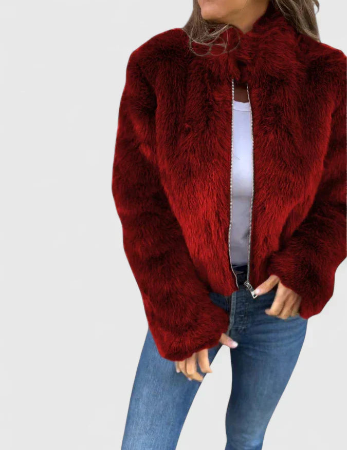 Harriet Cole | Faux Fur Jacket With Stand Collar