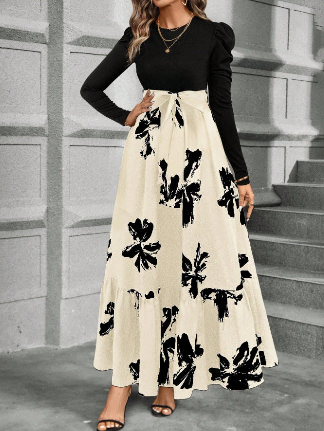 Araminta Brown | Robe longue trapèze à imprimé floral